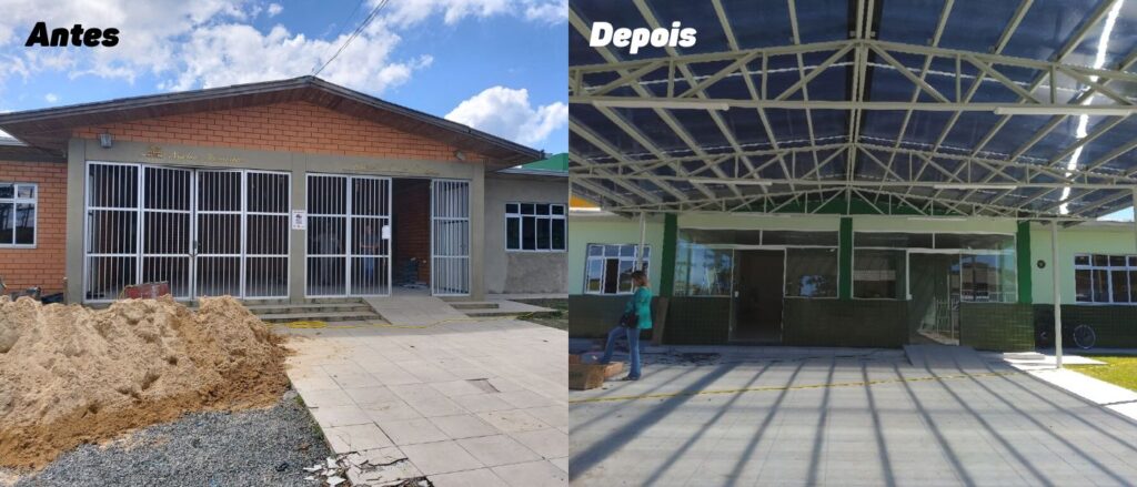 Antes e depois da Escola Antonieta Farias de Souza